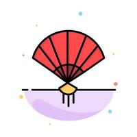 Fan Hand China Chinese Abstract Flat Color Icon Template vector