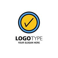 Tick Interface User Business Logo Template Flat Color vector