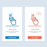 Finger Gestures Hand Up Down  Blue and Red Download and Buy Now web Widget Card Template vector