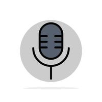 Mic Microphone Sound Show Abstract Circle Background Flat color Icon vector