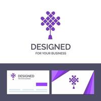 Creative Business Card and Logo template Chinese knot China Chinese Decoration Vector Illustration