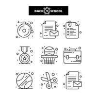 Back to School icon Education and Learning line icons set vector