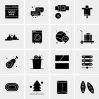 16 iconos de negocios universales vector ilustración de icono creativo para usar en proyectos relacionados con la web y dispositivos móviles