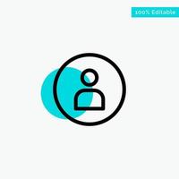 Man Worker Basic Ui turquoise highlight circle point Vector icon