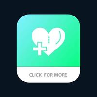 Heart Love Add Plus Mobile App Icon Design vector