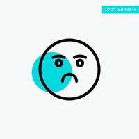 Emojis Emotion Feeling Sad turquoise highlight circle point Vector icon