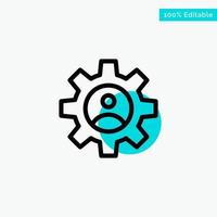 Gear Controls Profile Use turquoise highlight circle point Vector icon