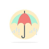 Umbrella Rain Weather Spring Abstract Circle Background Flat color Icon vector