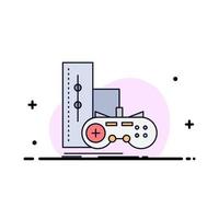 game gamepad joystick play playstation Flat Color Icon Vector