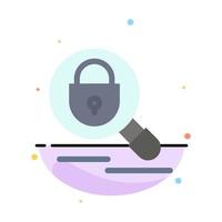 Search Research Lock Internet Abstract Flat Color Icon Template vector