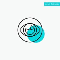 Vision Eye View Reality Look turquoise highlight circle point Vector icon