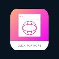 Web Design Internet globe World Mobile App Button Android and IOS Glyph Version vector