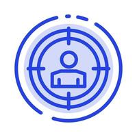 Focus Target Audience Targeting  Blue Dotted Line Line Icon vector