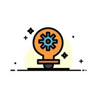 Bulb Light Setting Gear  Business Flat Line Filled Icon Vector Banner Template