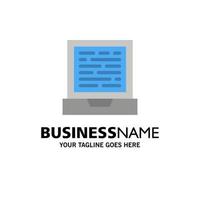 Laptop Computer Design Business Logo Template Flat Color vector