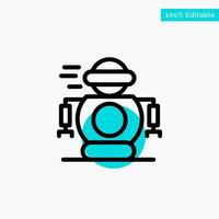 Human Technology Robotic Robot turquoise highlight circle point Vector icon