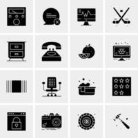 16 iconos de negocios universales vector ilustración de icono creativo para usar en proyectos relacionados con la web y dispositivos móviles