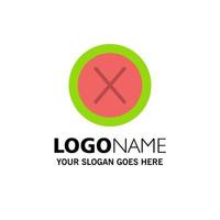 Close Cross Interface No User Business Logo Template Flat Color vector