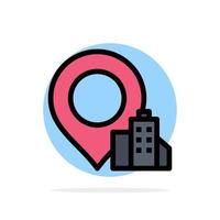Location Building Hotel Abstract Circle Background Flat color Icon