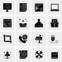 16 iconos de negocios universales vector ilustración de icono creativo para usar en proyectos relacionados con la web y dispositivos móviles