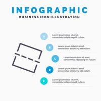 imagen foto enderezar icono de línea con 5 pasos presentación infografía fondo vector