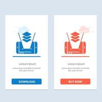 Mobile Cell Technology  Blue and Red Download and Buy Now web Widget Card Template vector