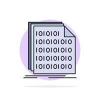 Binary code coding data document Flat Color Icon Vector