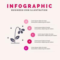 Flora Floral Flower Nature Spring Solid Icon Infographics 5 Steps Presentation Background vector