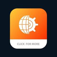 Gear Globe Setting Business Mobile App Button Android and IOS Glyph Version vector