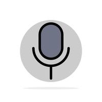 Mic Microphone Basic Ui Abstract Circle Background Flat color Icon vector