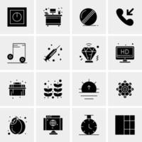 16 iconos de negocios universales vector ilustración de icono creativo para usar en proyectos relacionados con la web y dispositivos móviles