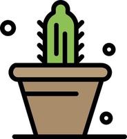 cactus naturaleza olla primavera plano color icono vector icono banner plantilla