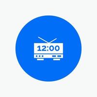 Clock Electric Time Machine white glyph icon vector