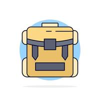 bag camping zipper hiking luggage Flat Color Icon Vector