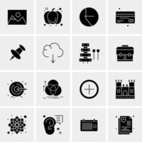 16 iconos de negocios universales vector ilustración de icono creativo para usar en proyectos relacionados con la web y dispositivos móviles