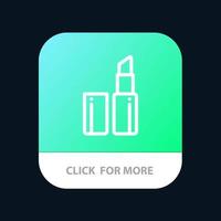 Lipstick Makeup Mobile App Button Android and IOS Line Version vector