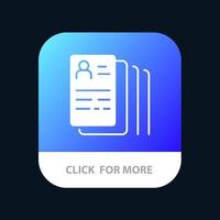 Document Find Job Search Mobile App Button Android and IOS Glyph Version vector