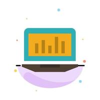 Laptop Graph Analytics Monitoring Statistics Abstract Flat Color Icon Template vector