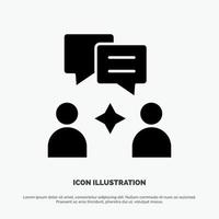 Man Group Chatting solid Glyph Icon vector