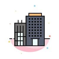 Hotel Building Home Service Abstract Flat Color Icon Template vector