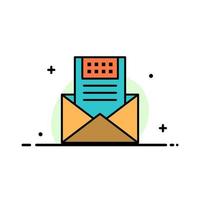 Email Communication Emails Envelope Letter Mail Message  Business Flat Line Filled Icon Vector Banner Template