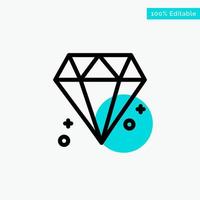 Diamond Canada Jewel turquoise highlight circle point Vector icon