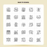 OutLine 25 Back To School Icon set Vector Line Style Design Black Icons Set Linear pictogram pack Web and Mobile Business ideas design Vector Illustration