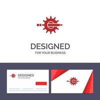 Creative Business Card and Logo template Content Writing Design Development Gear Production Vector Illustration