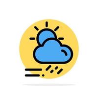día de la nube temporada de lluvias clima círculo abstracto fondo color plano icono vector