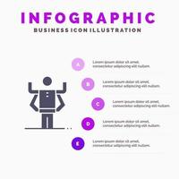 Ability Human Multitask Organization Solid Icon Infographics 5 Steps Presentation Background vector