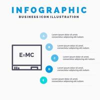 Board Education Formula Line icon with 5 steps presentation infographics Background vector