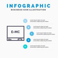 icono de línea de fórmula de educación de tablero con fondo de infografía de presentación de 5 pasos vector