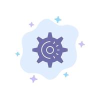 Cog Gear Setting Idea Blue Icon on Abstract Cloud Background vector