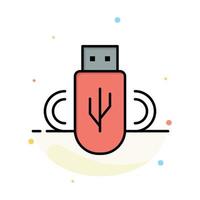 Usb Share Data Storage Abstract Flat Color Icon Template vector